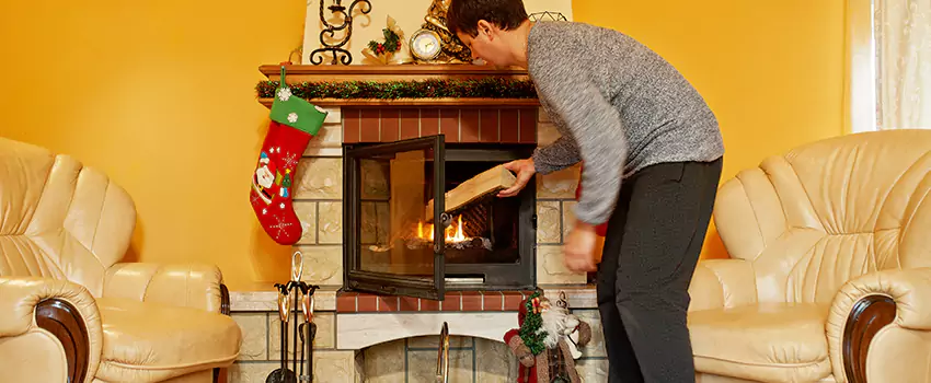 Rusted Metal Fireplace Restoration in Wildomar, California